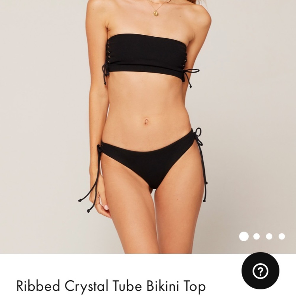 Black L*SPACE Ribbed Crystal Tube Top
